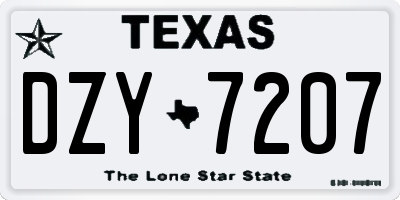 TX license plate DZY7207