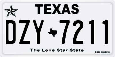 TX license plate DZY7211