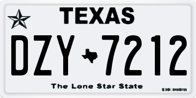 TX license plate DZY7212