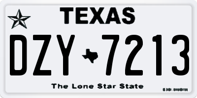 TX license plate DZY7213