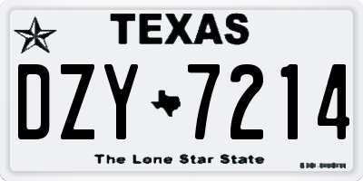 TX license plate DZY7214