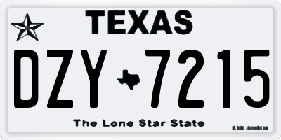 TX license plate DZY7215