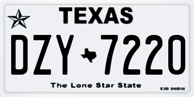 TX license plate DZY7220