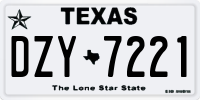 TX license plate DZY7221