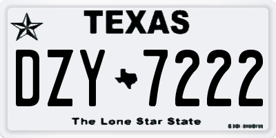 TX license plate DZY7222