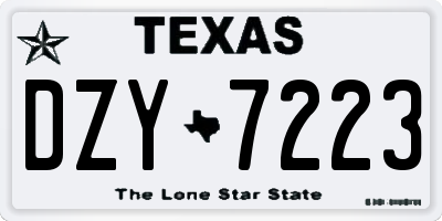 TX license plate DZY7223