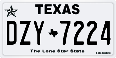 TX license plate DZY7224