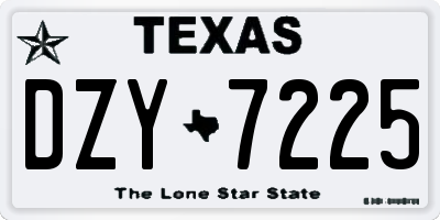 TX license plate DZY7225