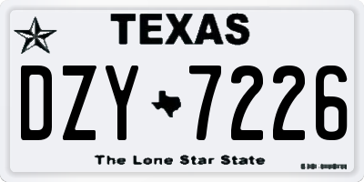 TX license plate DZY7226