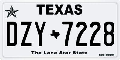 TX license plate DZY7228