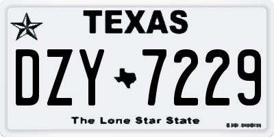 TX license plate DZY7229