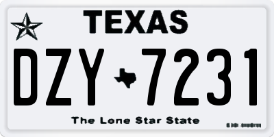 TX license plate DZY7231