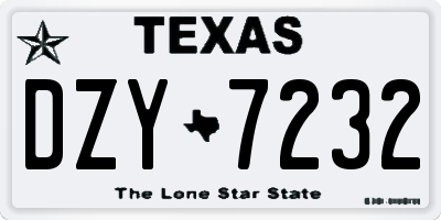 TX license plate DZY7232