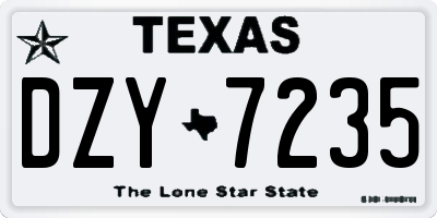 TX license plate DZY7235