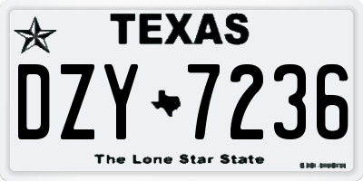 TX license plate DZY7236