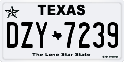 TX license plate DZY7239