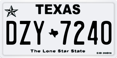 TX license plate DZY7240