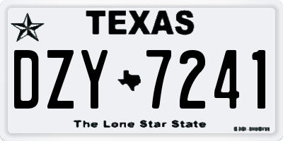 TX license plate DZY7241