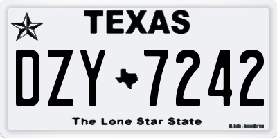 TX license plate DZY7242