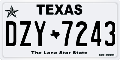 TX license plate DZY7243