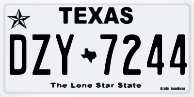 TX license plate DZY7244