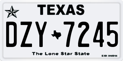 TX license plate DZY7245