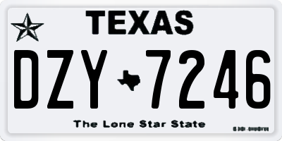 TX license plate DZY7246