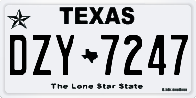 TX license plate DZY7247