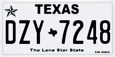 TX license plate DZY7248