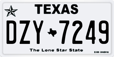 TX license plate DZY7249