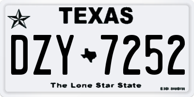 TX license plate DZY7252