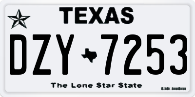 TX license plate DZY7253