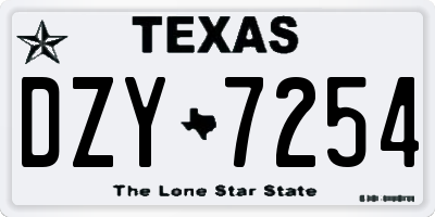 TX license plate DZY7254