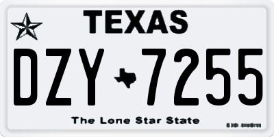 TX license plate DZY7255