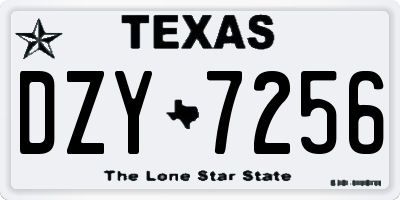 TX license plate DZY7256