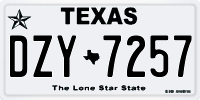 TX license plate DZY7257