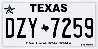 TX license plate DZY7259