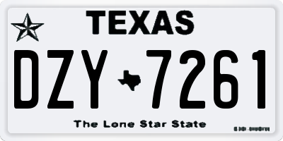 TX license plate DZY7261