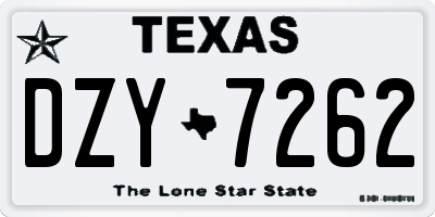 TX license plate DZY7262