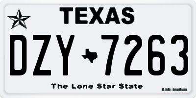 TX license plate DZY7263