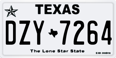 TX license plate DZY7264