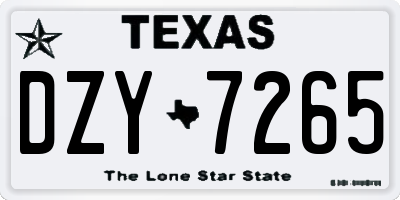 TX license plate DZY7265