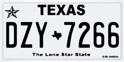 TX license plate DZY7266