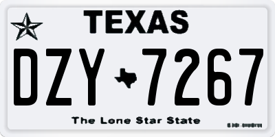 TX license plate DZY7267