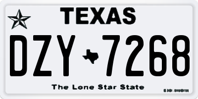 TX license plate DZY7268