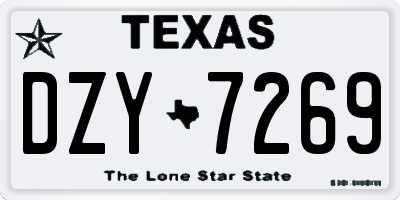 TX license plate DZY7269