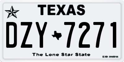 TX license plate DZY7271