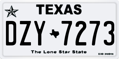 TX license plate DZY7273