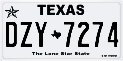 TX license plate DZY7274