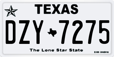 TX license plate DZY7275